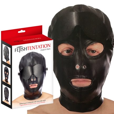 Maska Hood in leatherette with removable mask